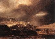 REMBRANDT Harmenszoon van Rijn Stormy Landscape wsty oil